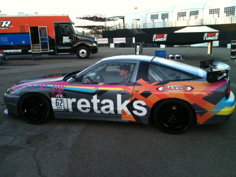 racing car with colorful livery