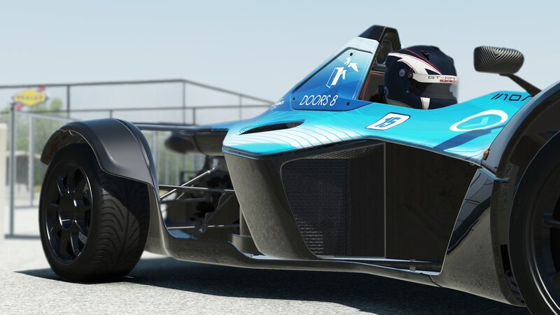 Racing Car with Driver — Blue