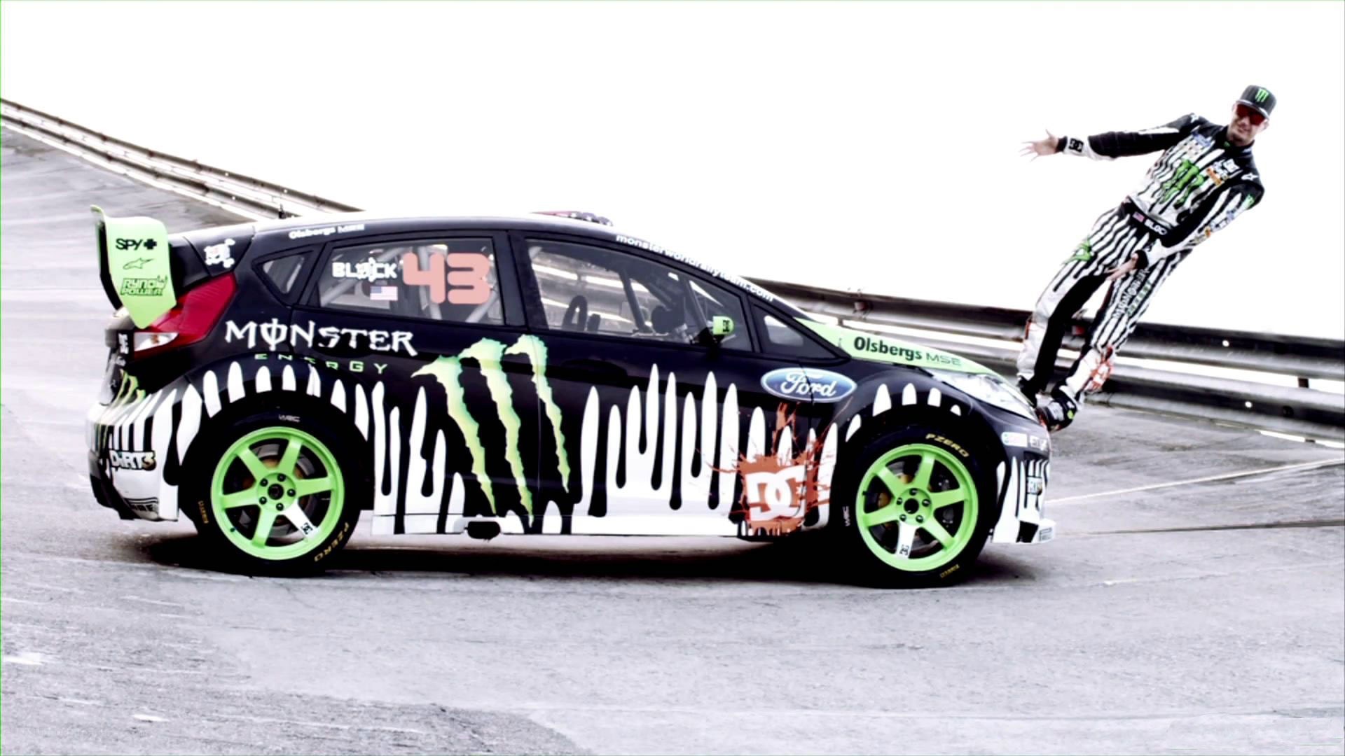 racing car with driver on track