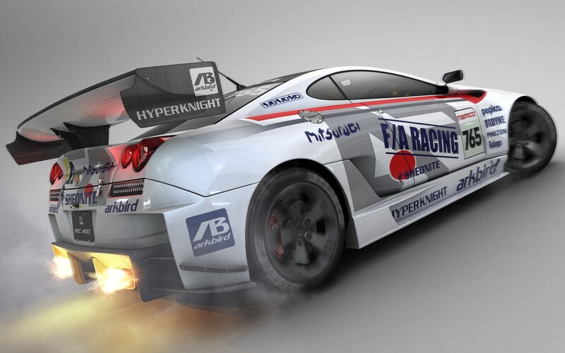racing car with flames