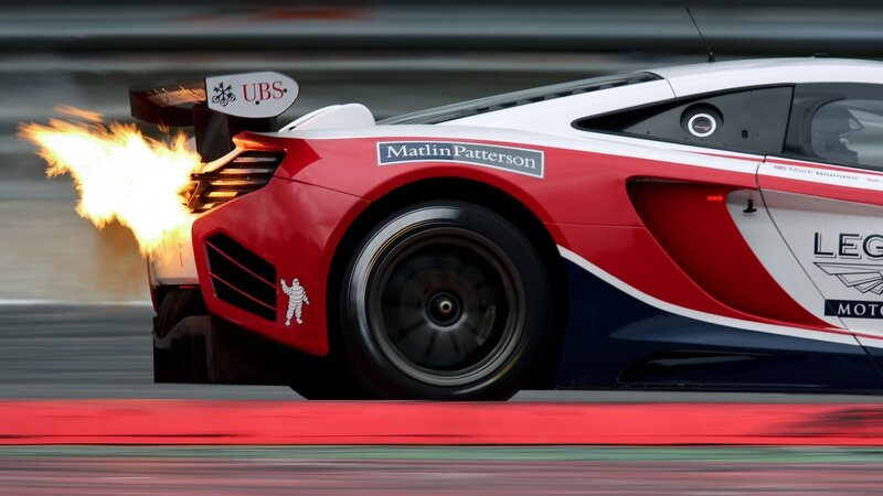 Racing Car with Flames — Red, Dramatic