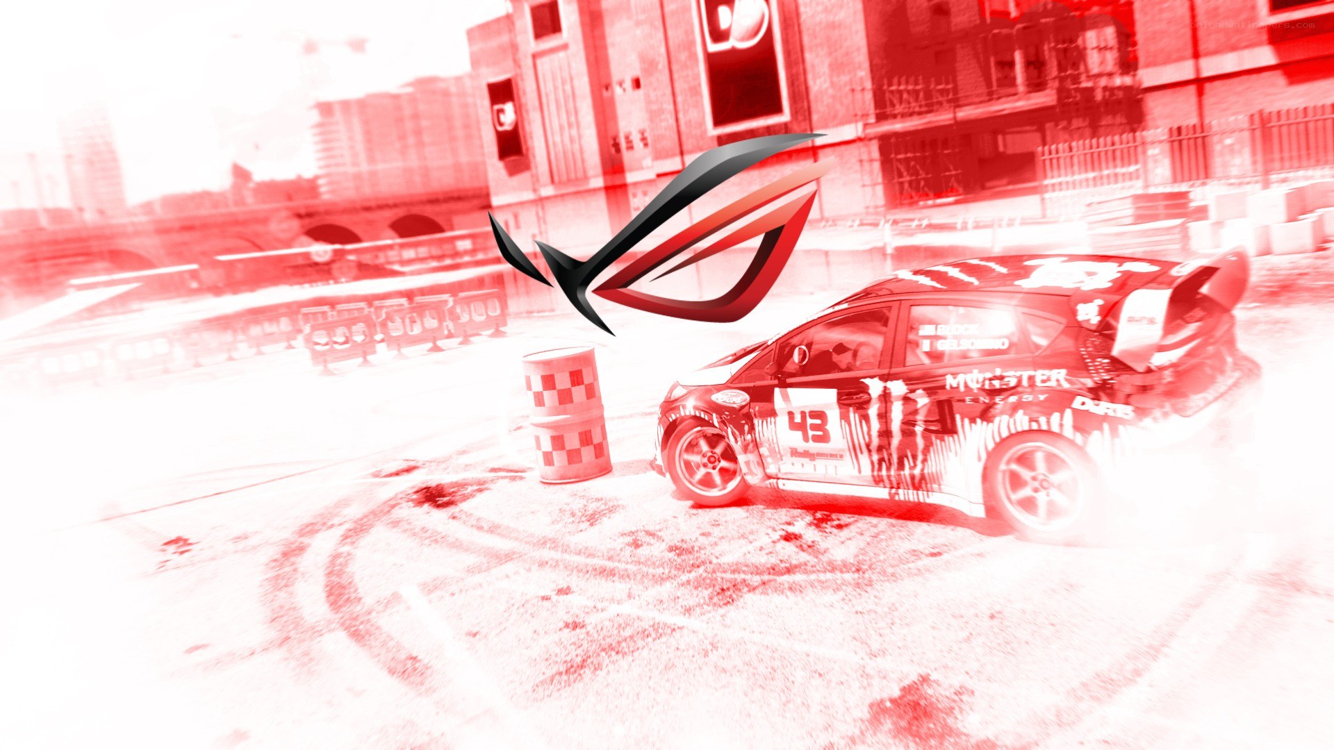 racing car with logo