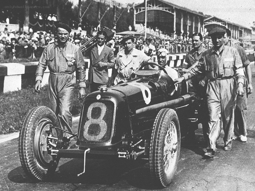 Racing car with number 8