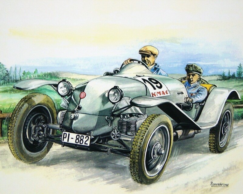 Racing Car with Two Men — Silver