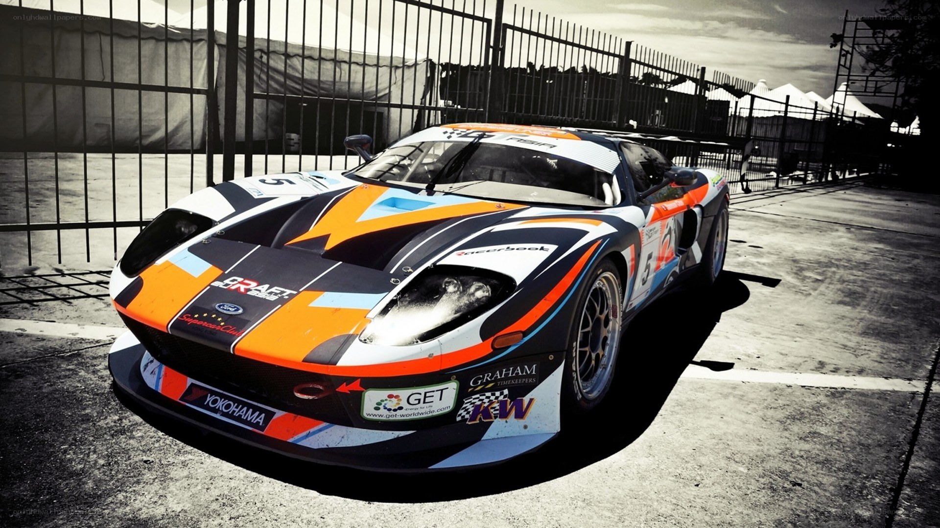 racing car with vibrant livery