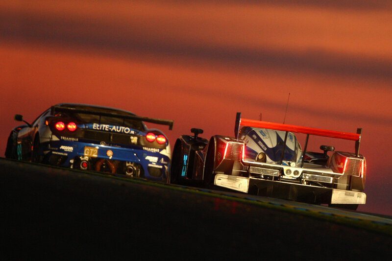 Racing Cars at Dusk