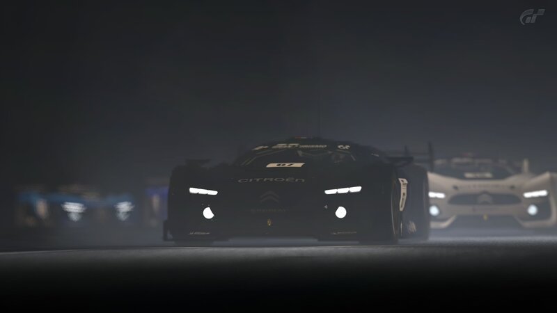 racing cars at night