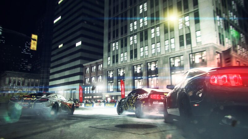 Racing Cars at Night — Black, Dramatic, 3d Render