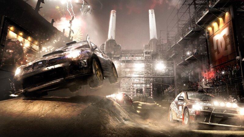 Racing cars at night event