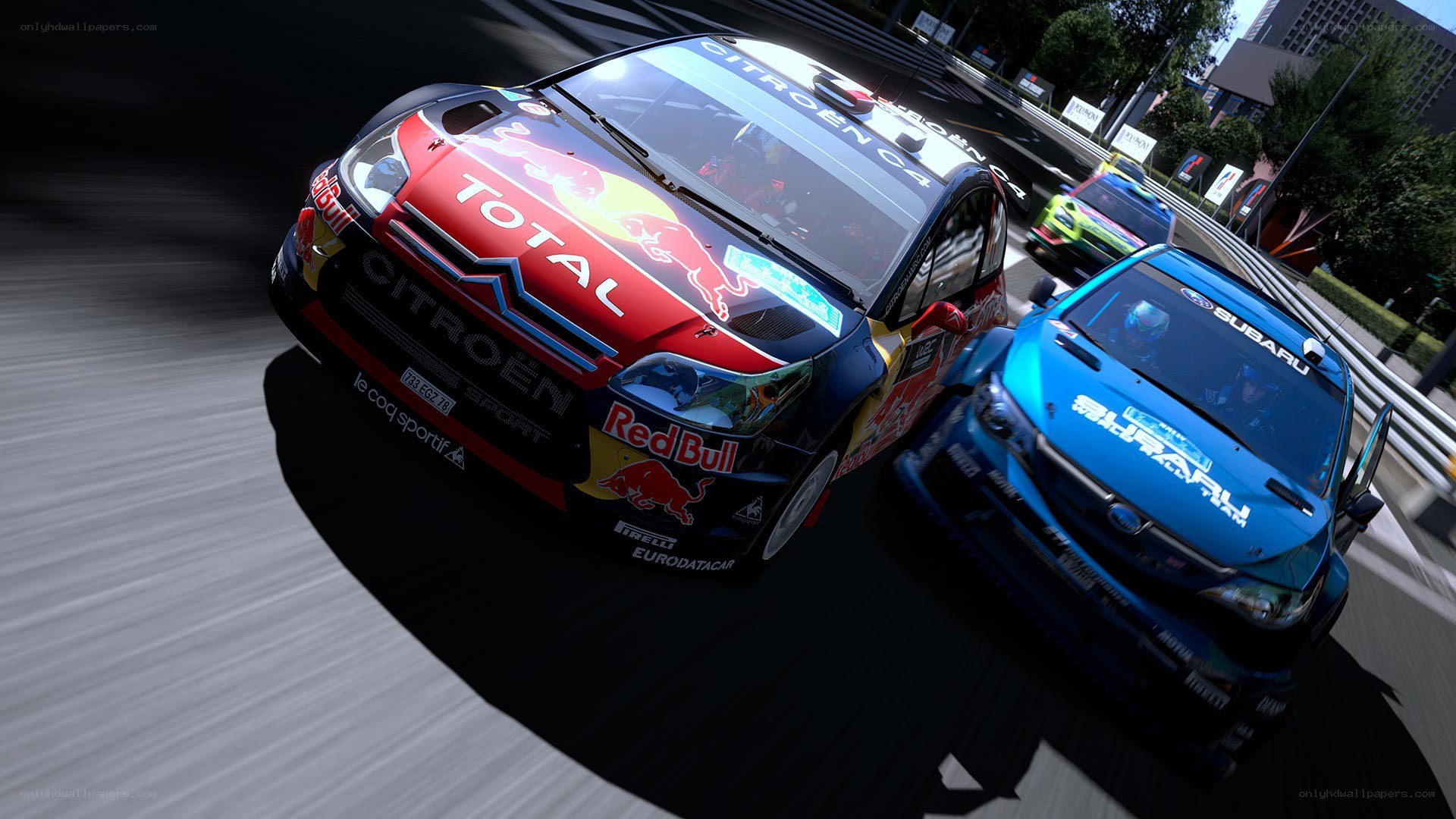 racing cars in action