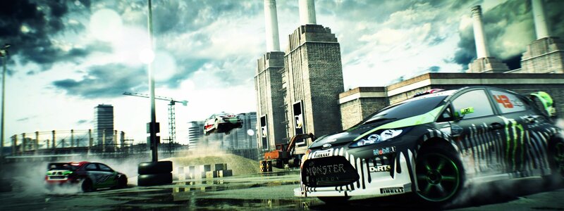 Racing Cars in Action — Black, Dramatic, Afternoon