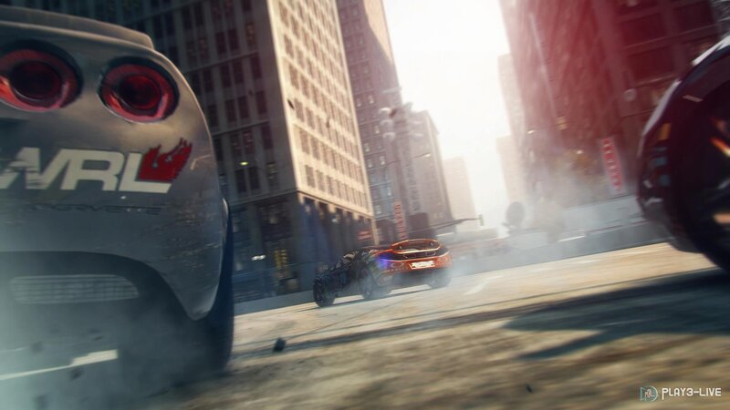 Racing Cars in City — Gray