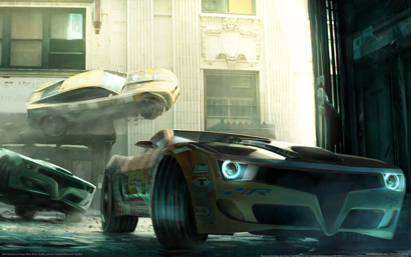 Racing Cars in City — Yellow