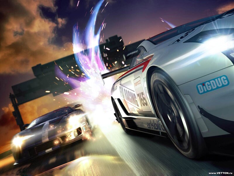 racing cars in collision