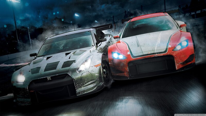 racing cars in collision
