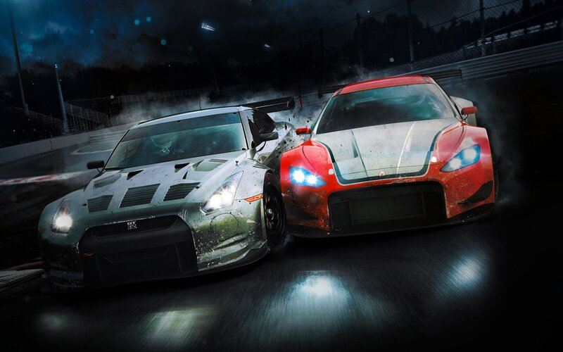 racing cars in collision