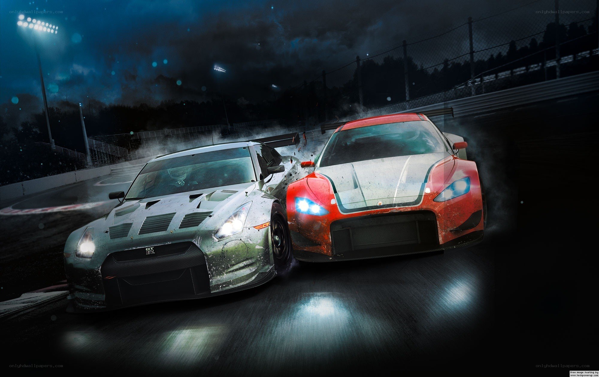 racing cars in collision