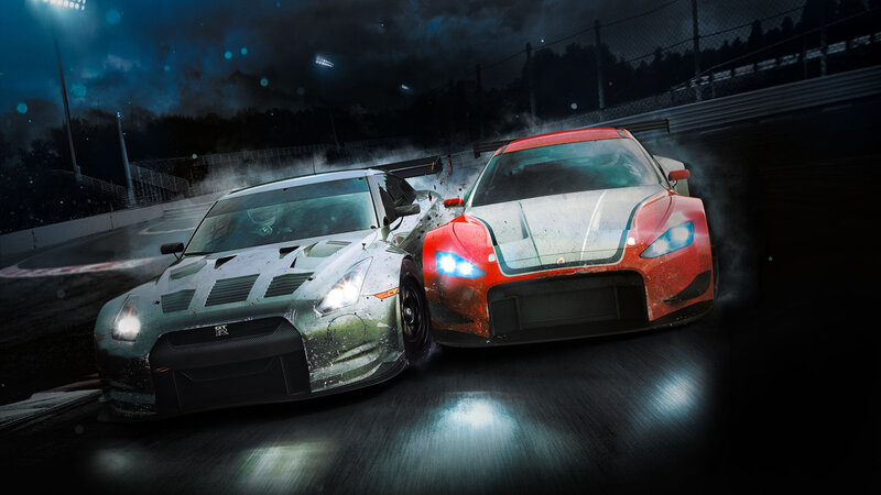 racing cars in collision