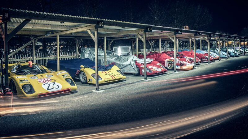 Racing Cars in Garage — Yellow