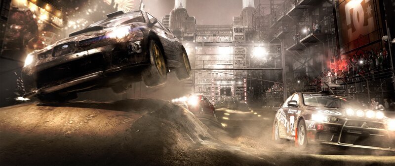 Racing Cars in Mid-air — Black