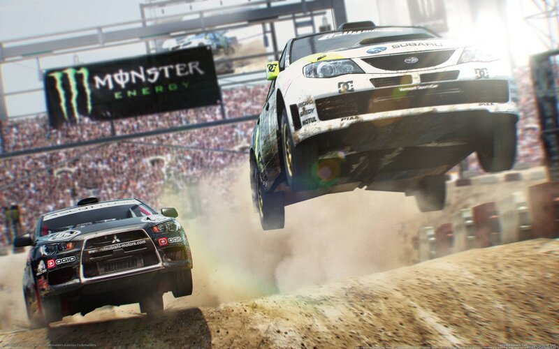 Racing Cars in Mid-air