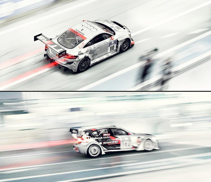 racing cars in motion