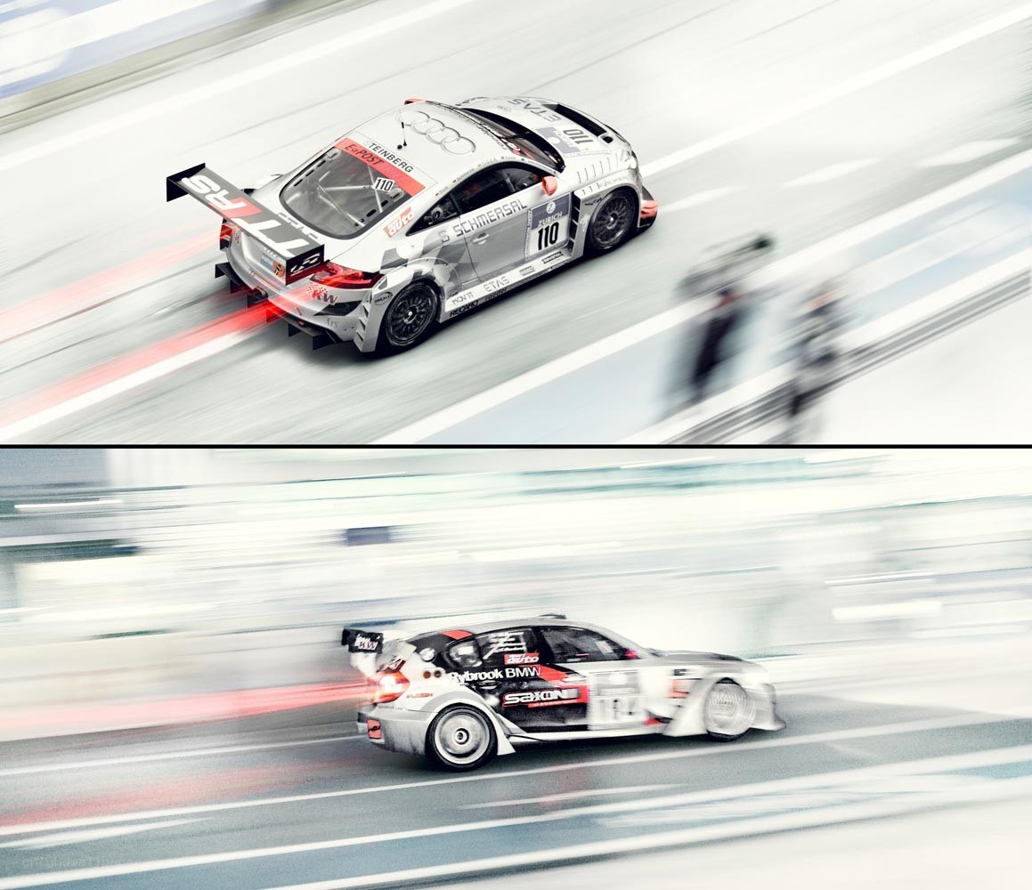 racing cars in motion