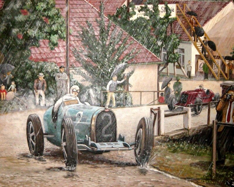 Racing Cars in Rain — Blue
