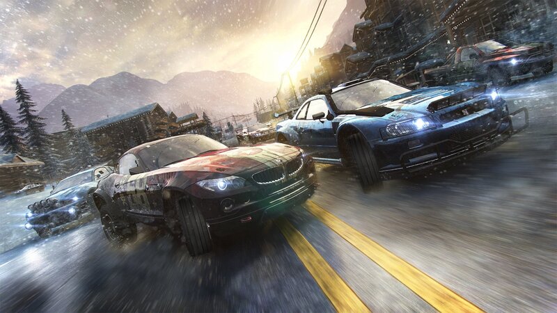 Racing Cars in Snow