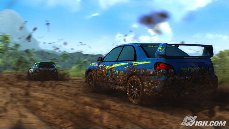 racing cars on a muddy track