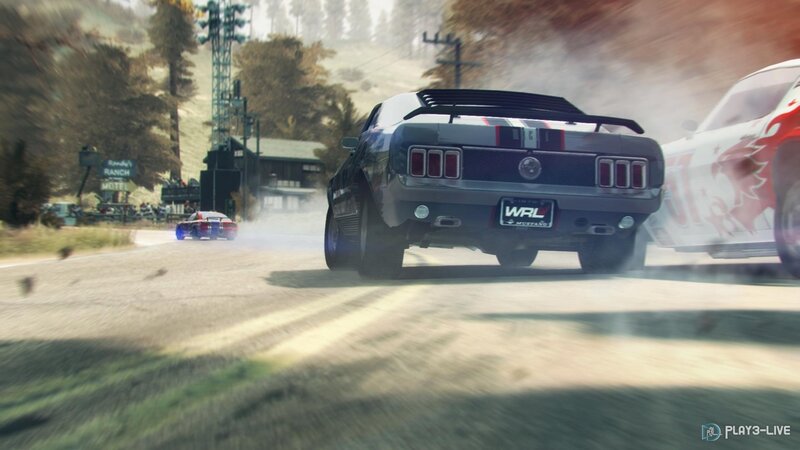racing cars on a rural road