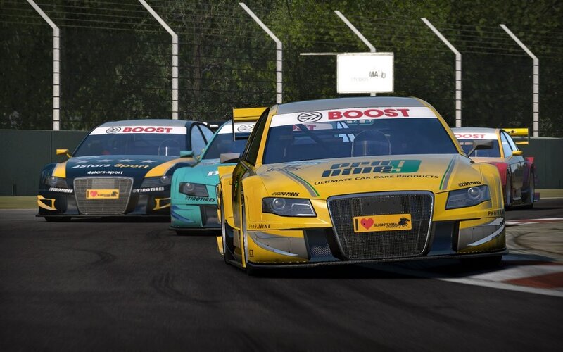 racing cars on a track