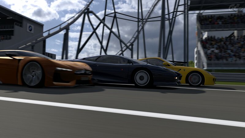 racing cars on a track