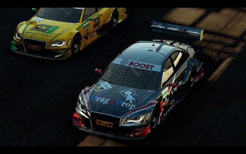 racing cars on a track