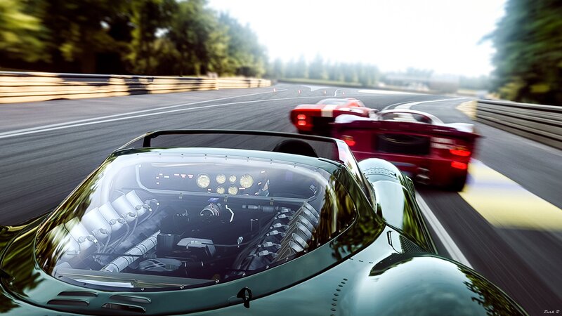 racing cars on a track