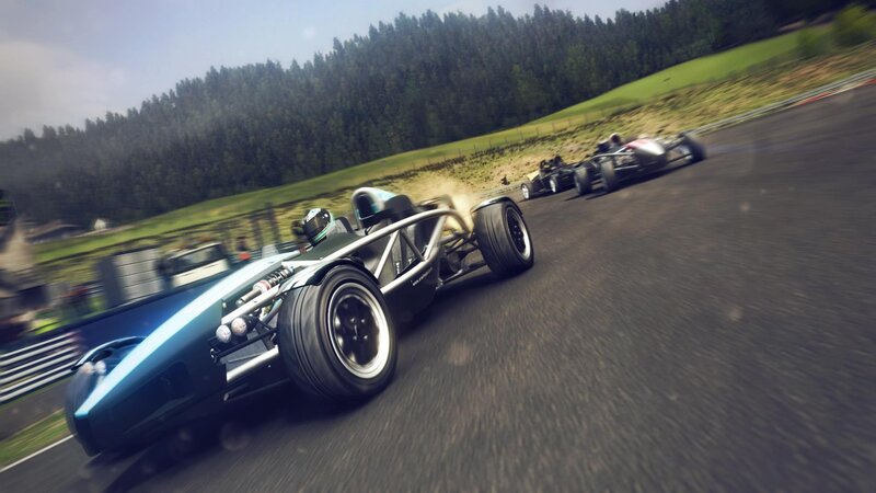 racing cars on a track