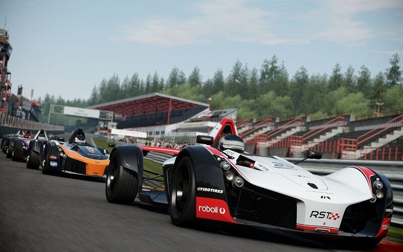 racing cars on a track