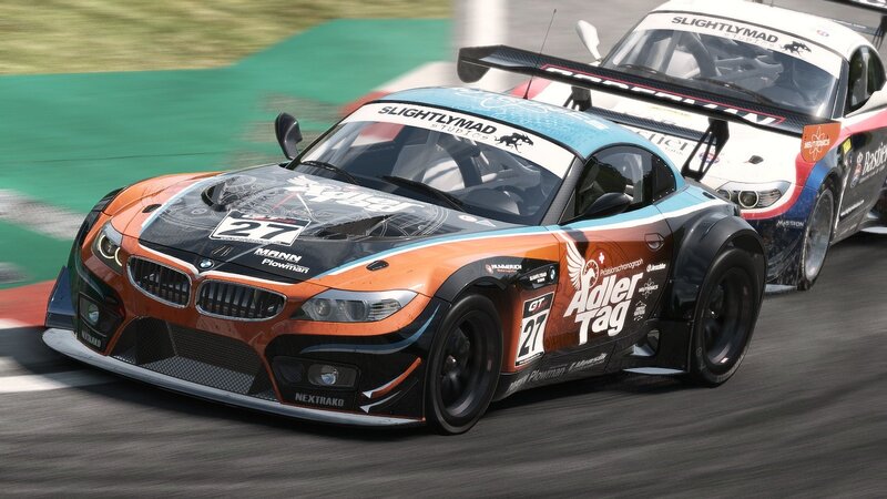racing cars on a track