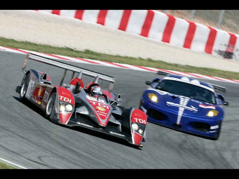 Racing cars on a track