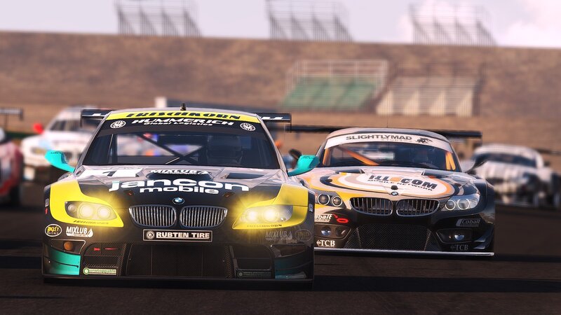 racing cars on a track