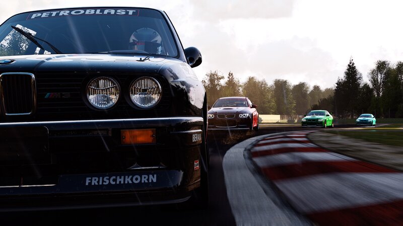 racing cars on a track