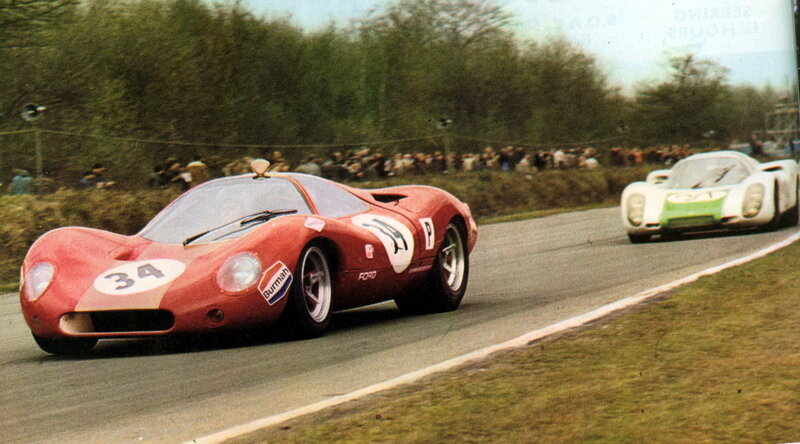 Racing cars on a track