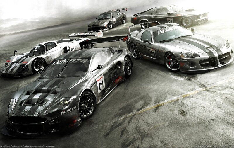 racing cars on a track