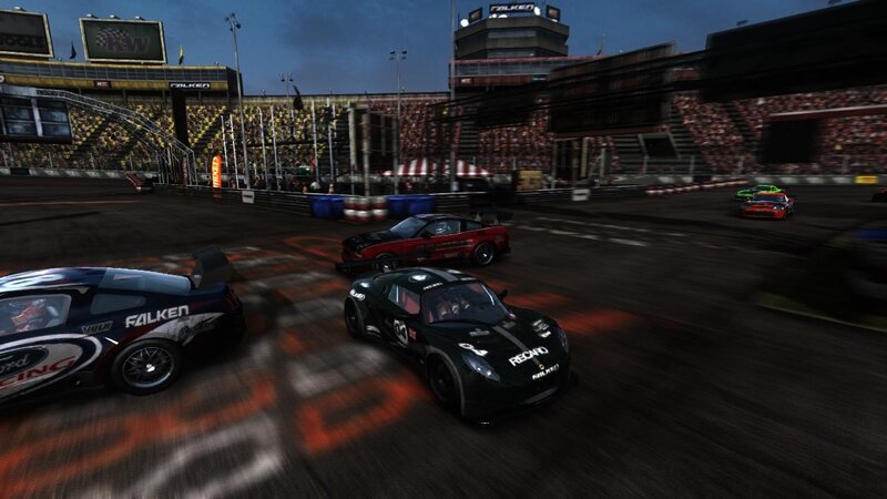racing cars on a track