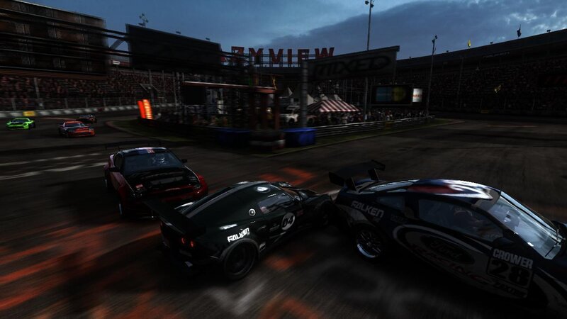 racing cars on a track
