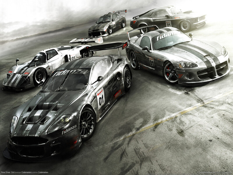 racing cars on a track