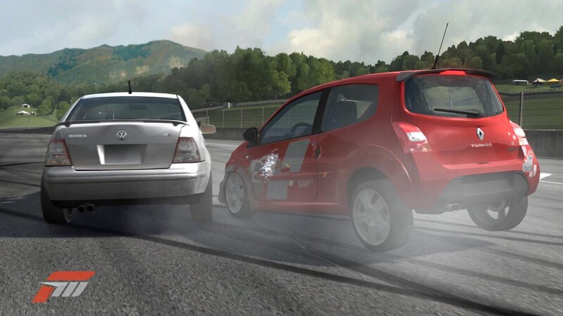 racing cars on a track