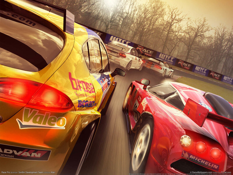 racing cars on a track