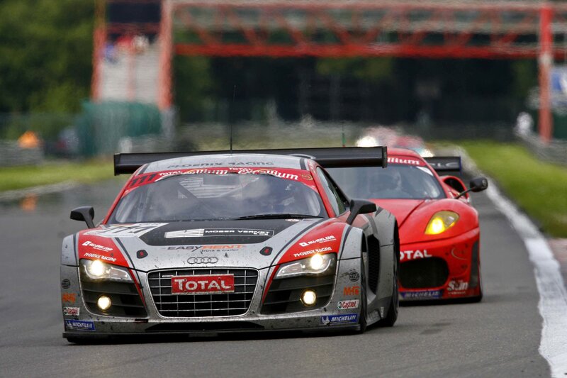 Racing cars on a track