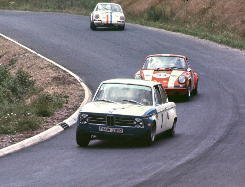 Racing cars on a track